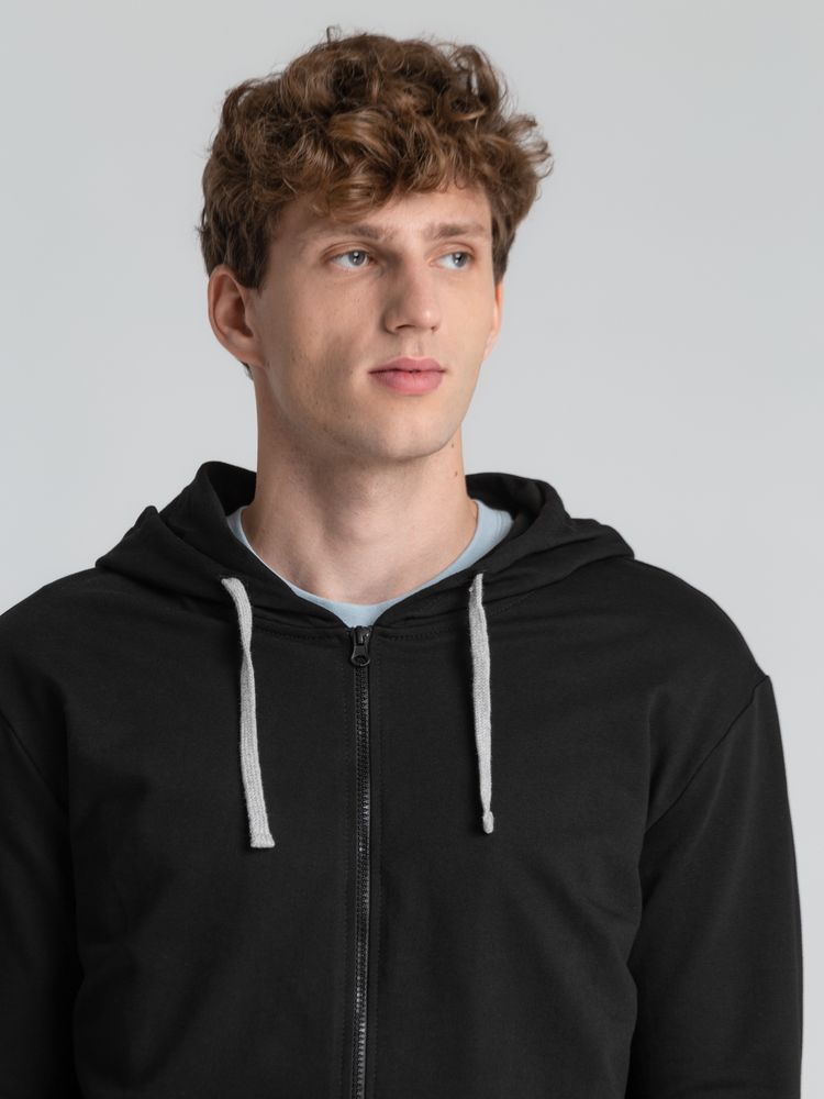 Толстовка на молнии с капюшоном Unit Siverga, черная-2