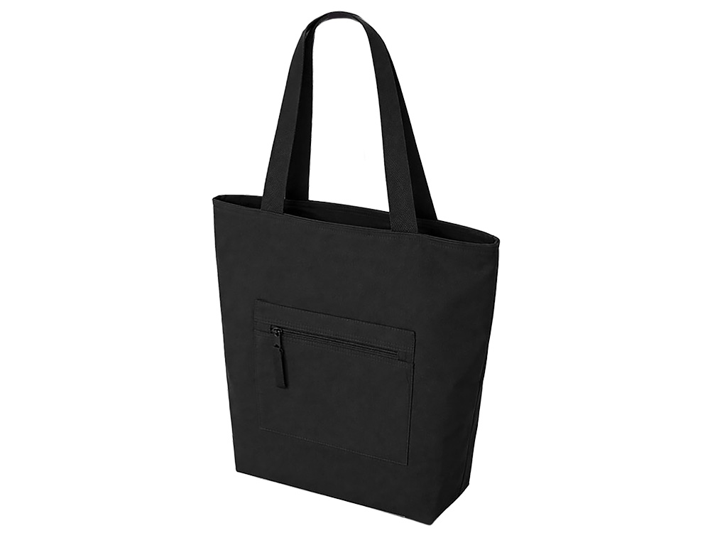 Сумка на молнии Zipper  Neo из хлопка 280 г c карманом на молнии спереди, черный-1