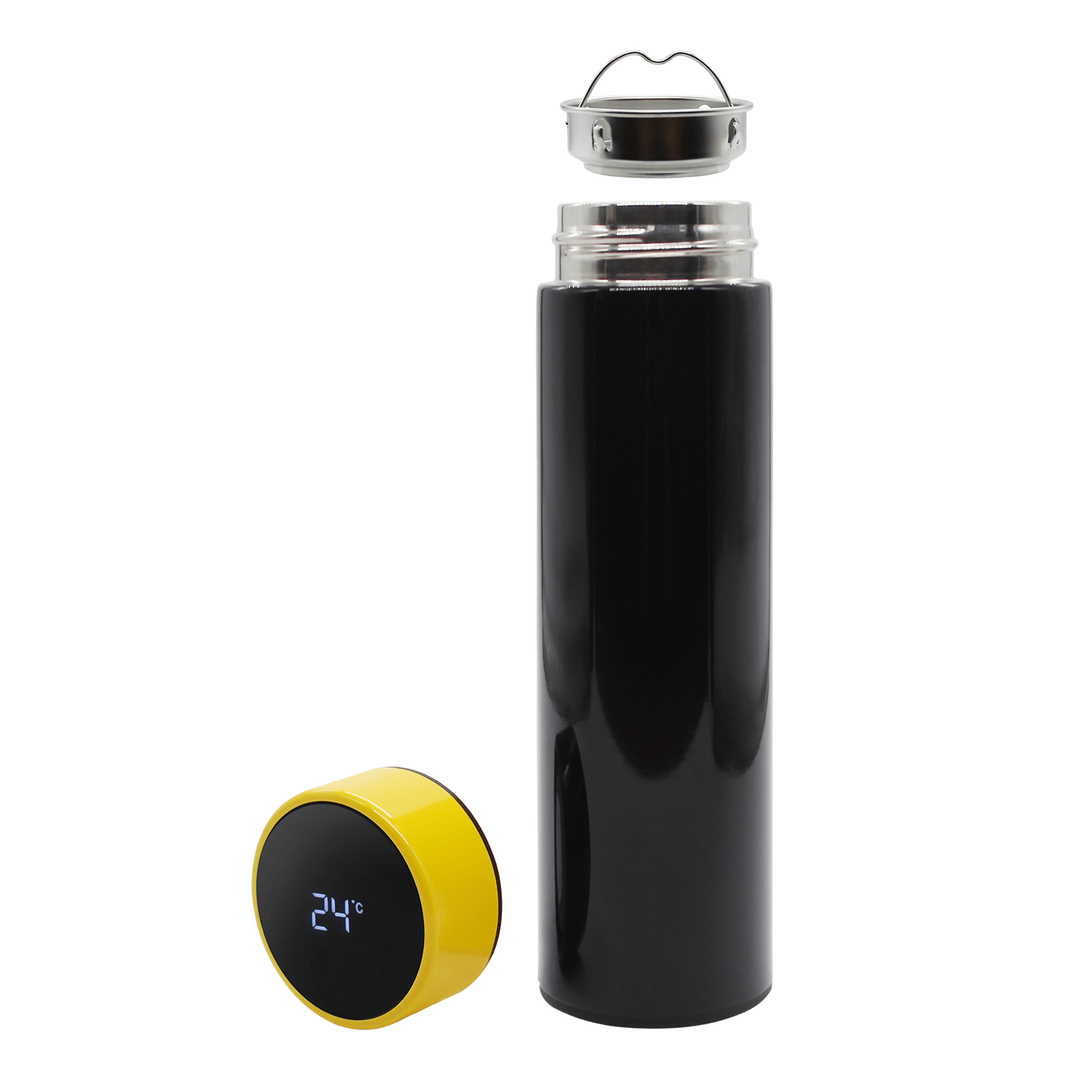 Термос Reactor duo black с датчиком температуры (черный с желтым)-1