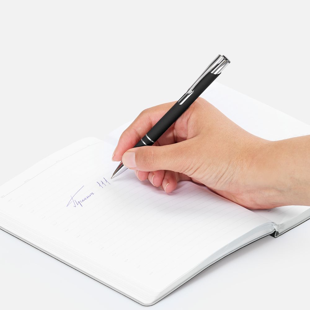 Ручка шариковая Keskus Soft Touch, черная-2