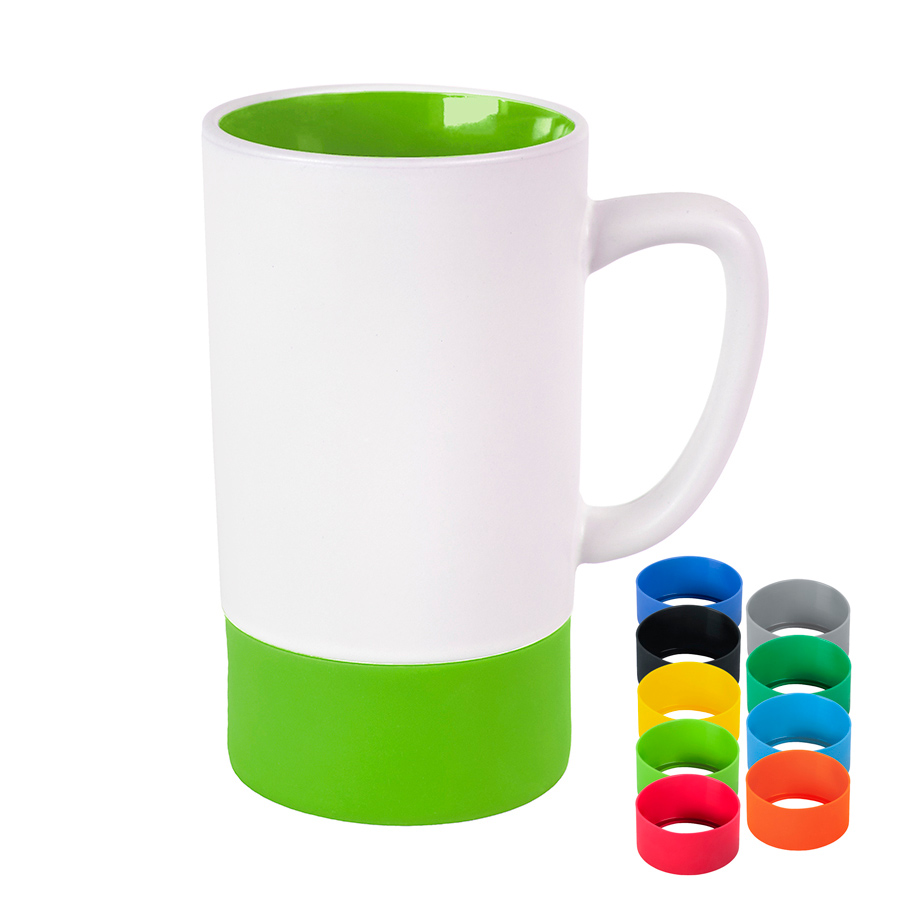 Кружка FUN 2, белый, зеленое яблоко-0