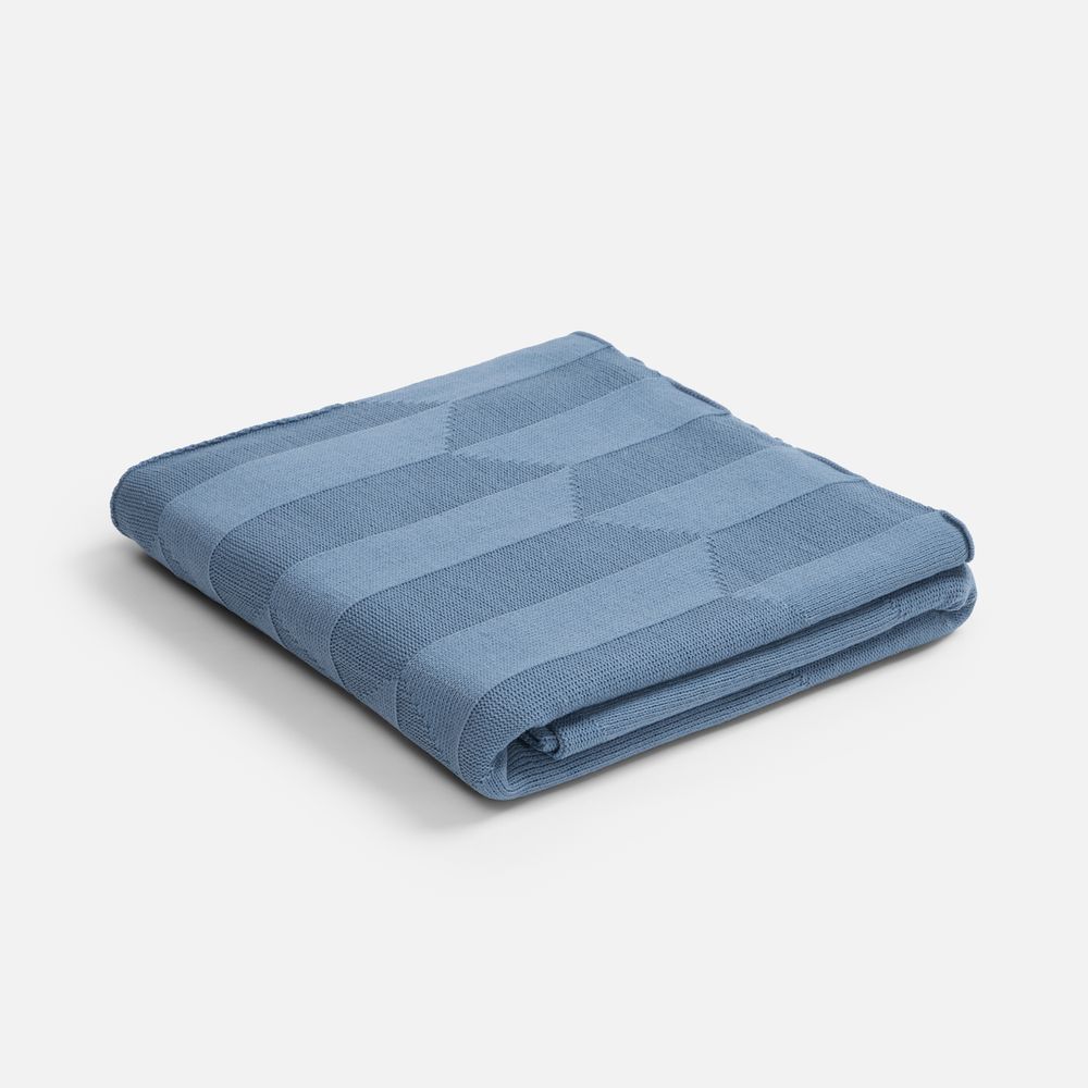 Плед Rombus, синий (дымчатый)-1