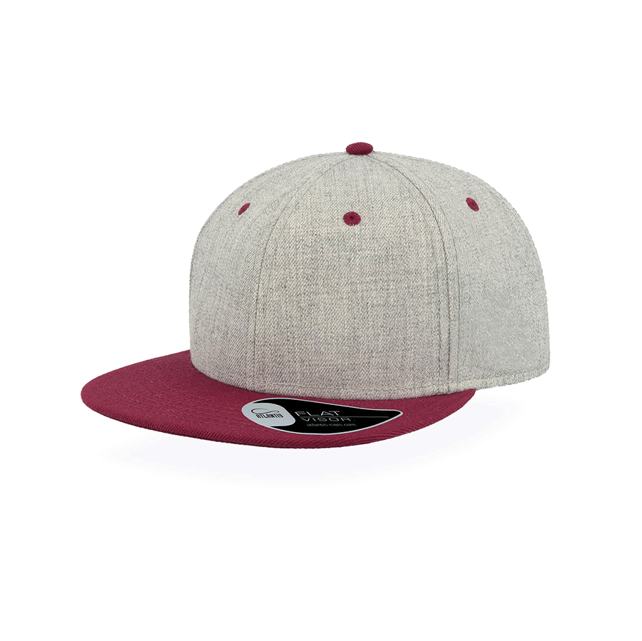 Бейсболка FADER, 6 клиньев, застежка ПВХ, серый, красный-0