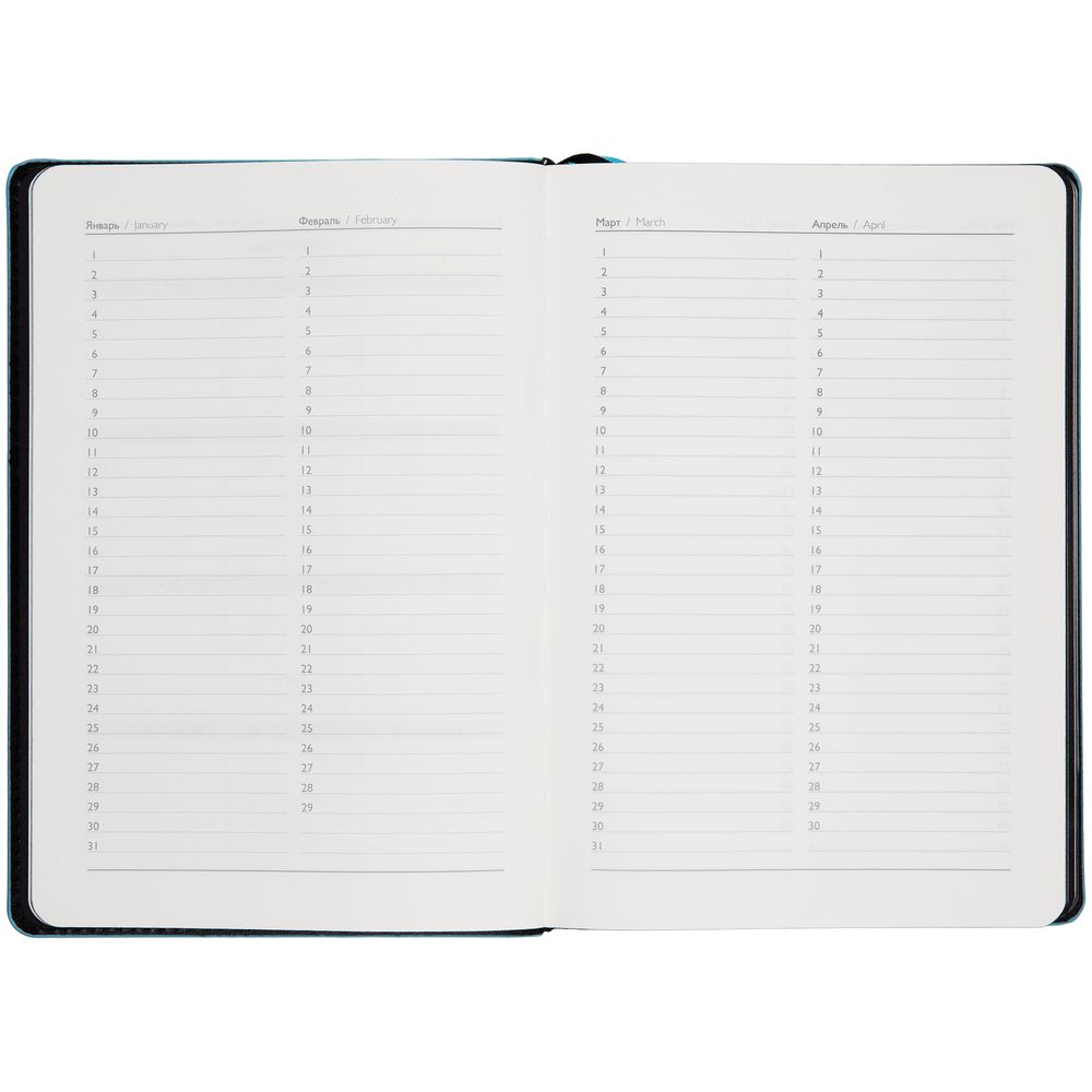 Ежедневник Alanis, недатированный, черный с голубым-3