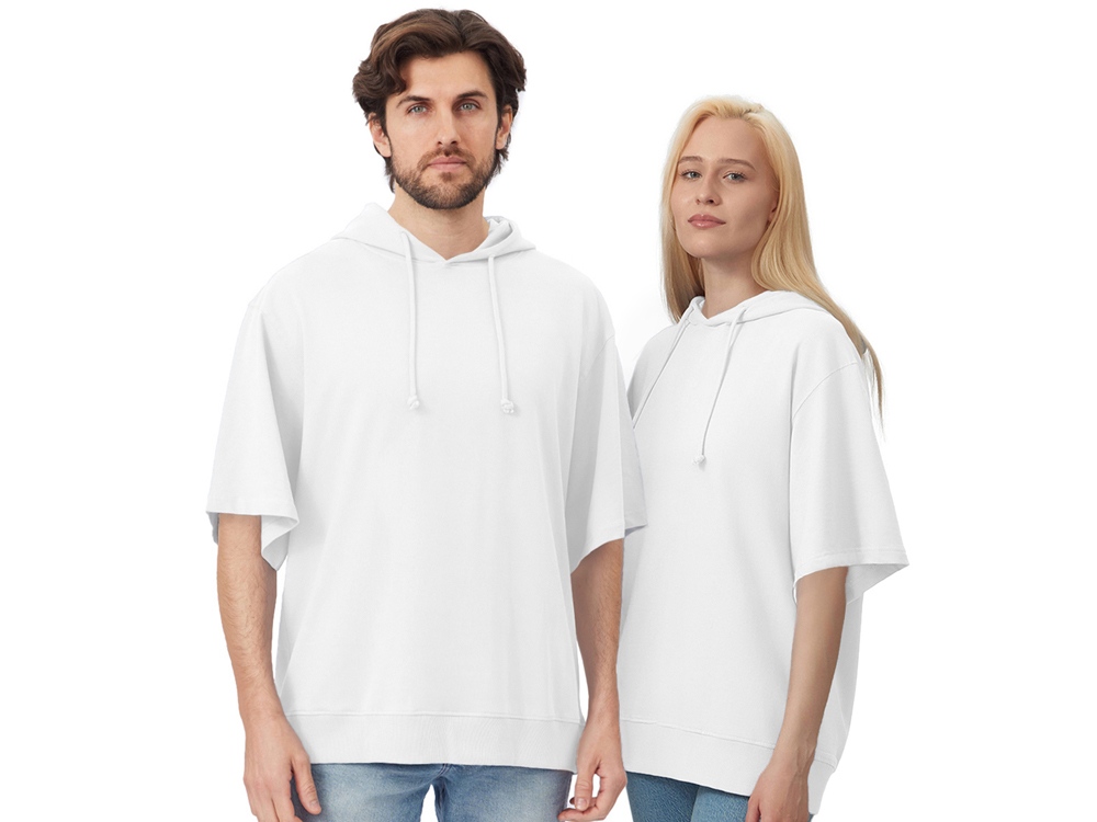 Худи оверсайз с коротким рукавом Warsaw унисекс, белый-0
