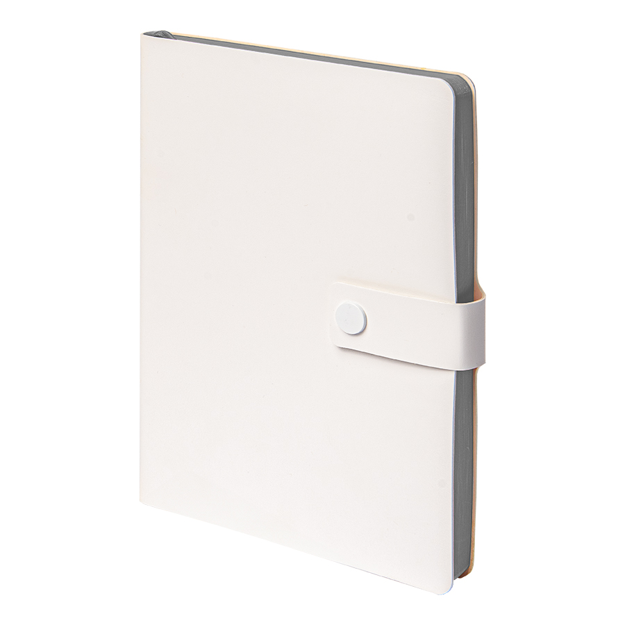 Ежедневник недатированный Stellar, А5, белый, кремовый блок  в линейку, с серым обрезом, белый, серый-0