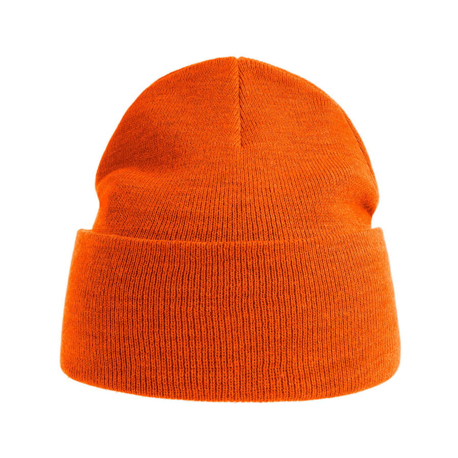 Шапка вязаная PURE  с отворотом из пряжи Polylana®, оранжевый-2