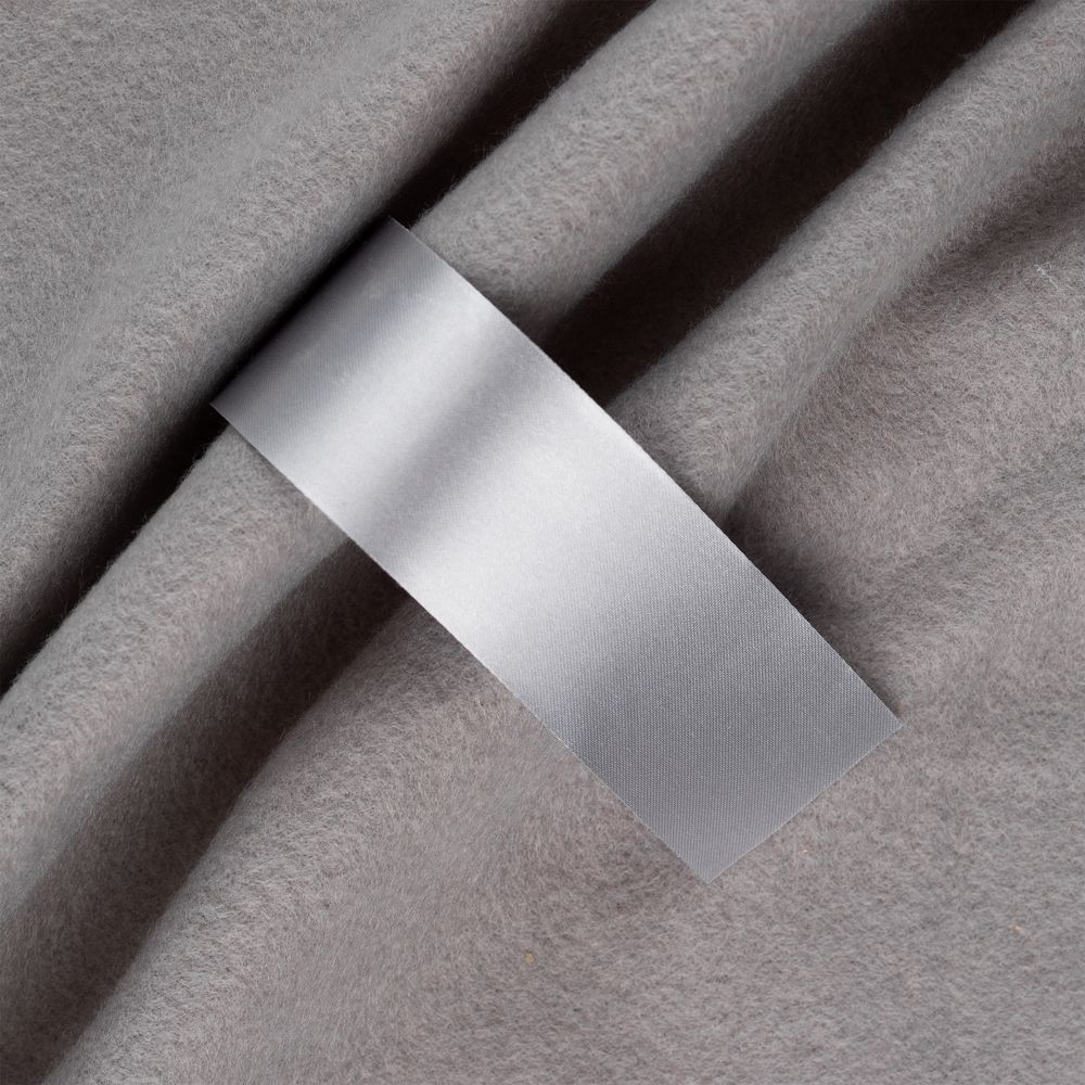 Лента сатиновая Satin 35 S, серая, 10 см-1