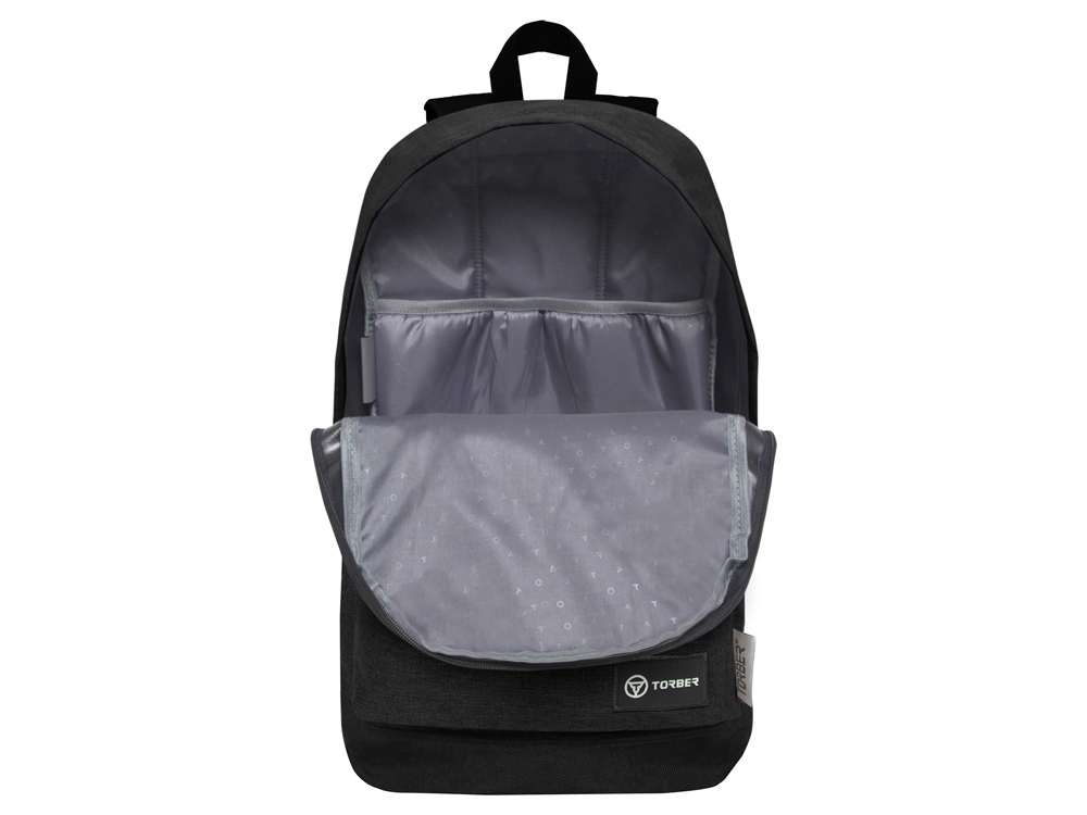 Рюкзак TORBER ГРАФФИТИ, черный, полиэстер меланж, 46 х 29 x 18 см-5