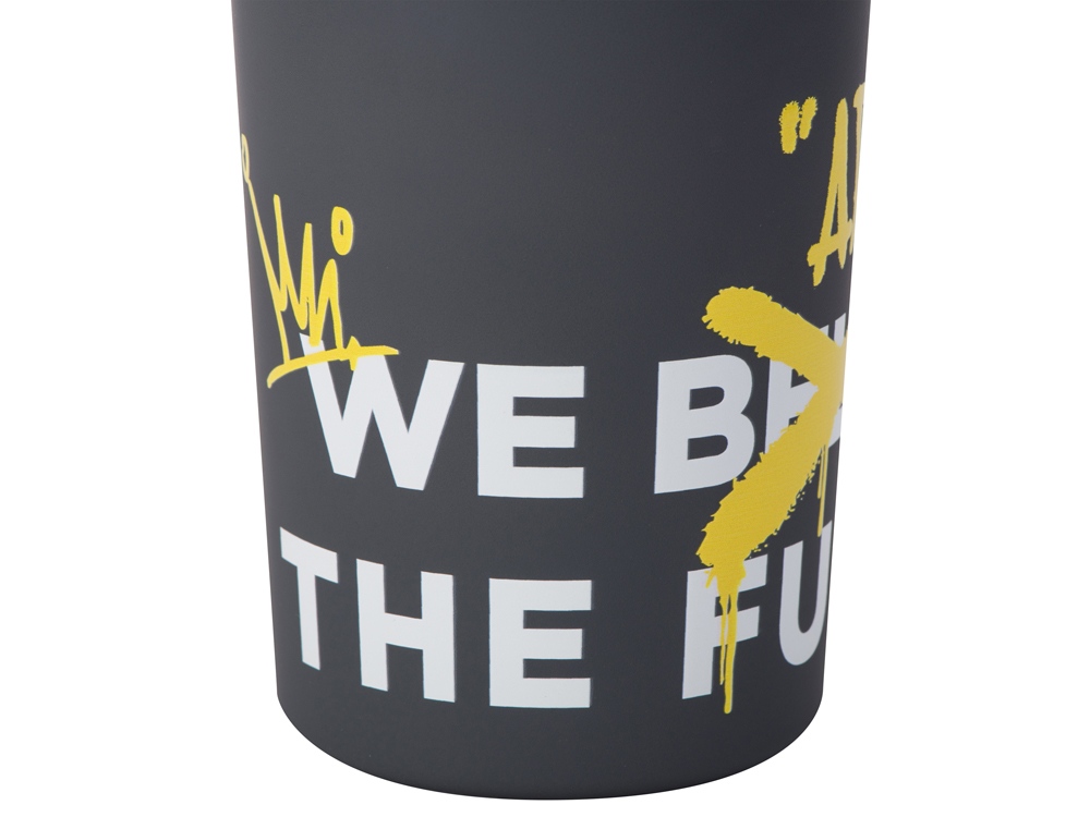 Герметичная термокружка на присоске Kick, 350 мл, серый (уф печать круговая)-1