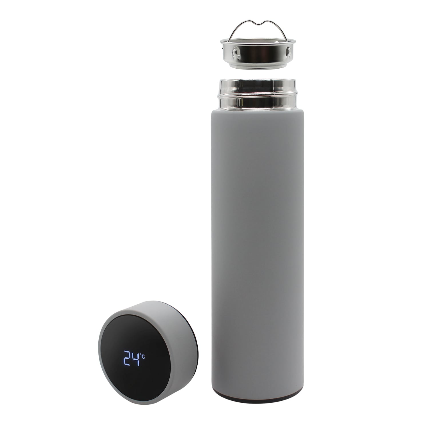 Термос Reactor софт-тач с датчиком температуры (серый)-2