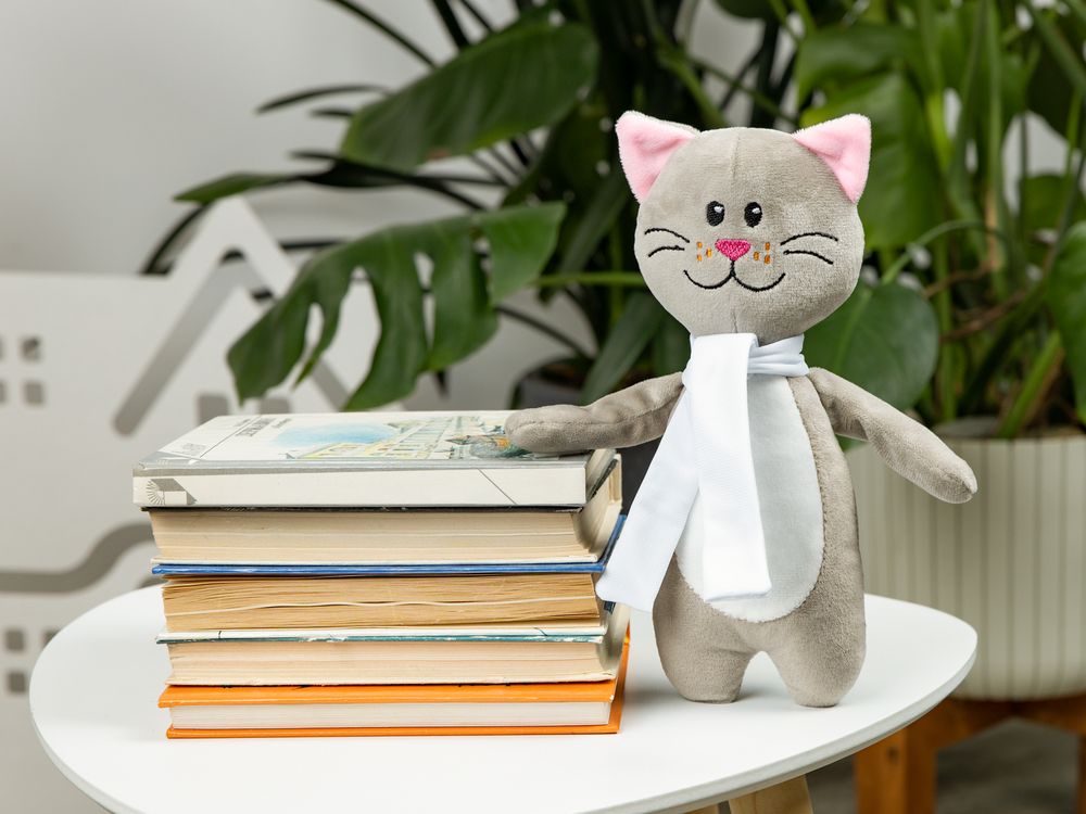Мягкая игрушка Beastie Toys, котик с белым шарфом-2