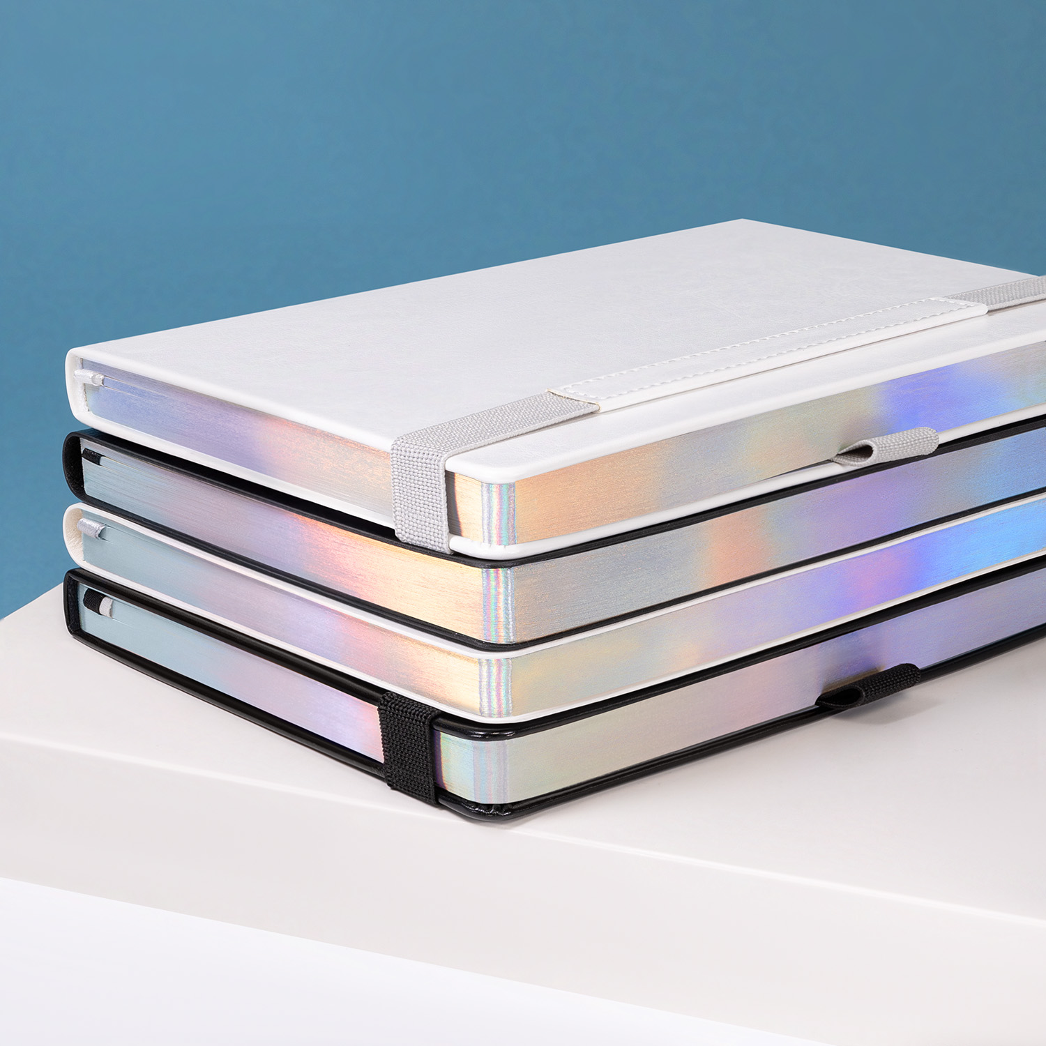 Ежедневник Гэлакси (Galaxy) недатированный, жесткая обложка, срез голограф. фольга, белый-15