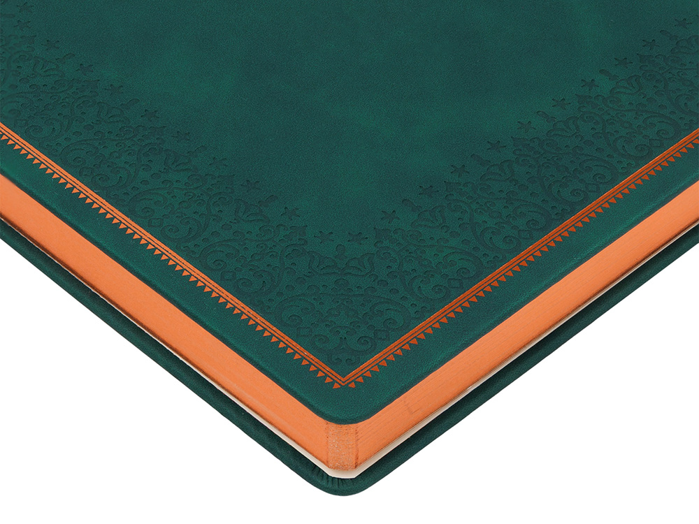 Ежедневник недатированный А4 Royal, зеленый с бронзовым срезом-4