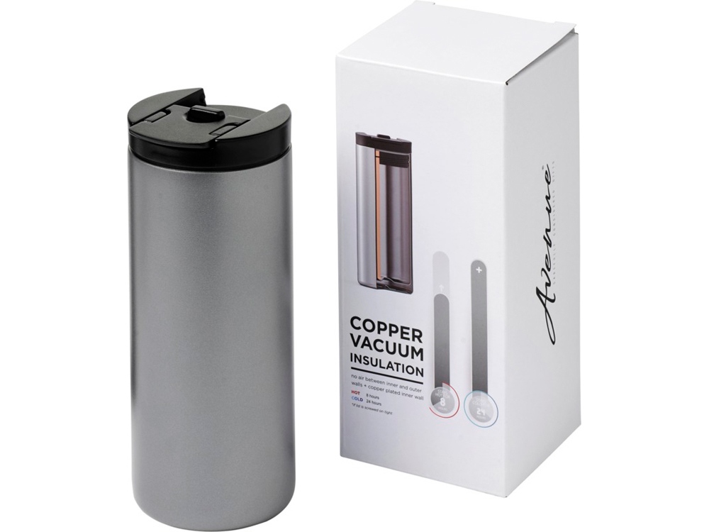 Вакуумный термостакан Lebou с медным покрытием 360 мл, серебристый-0