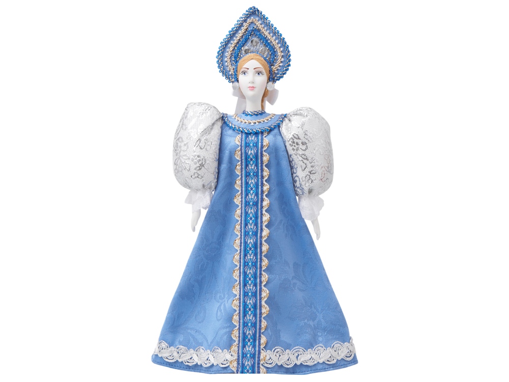 Подарочный набор: кукла фарфоровая, крем-мед, голубой-1