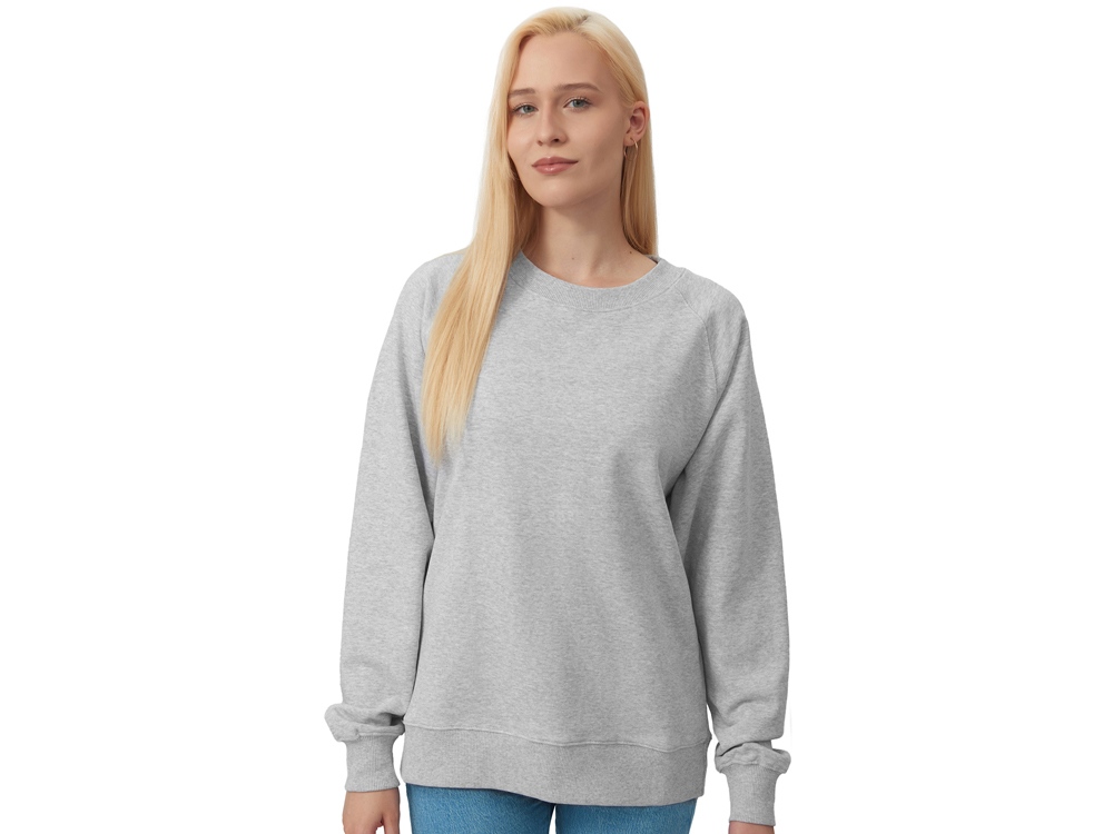 Свитшот оверсайз с рукавом реглан Belgrade, унисекс, серый меланж-4