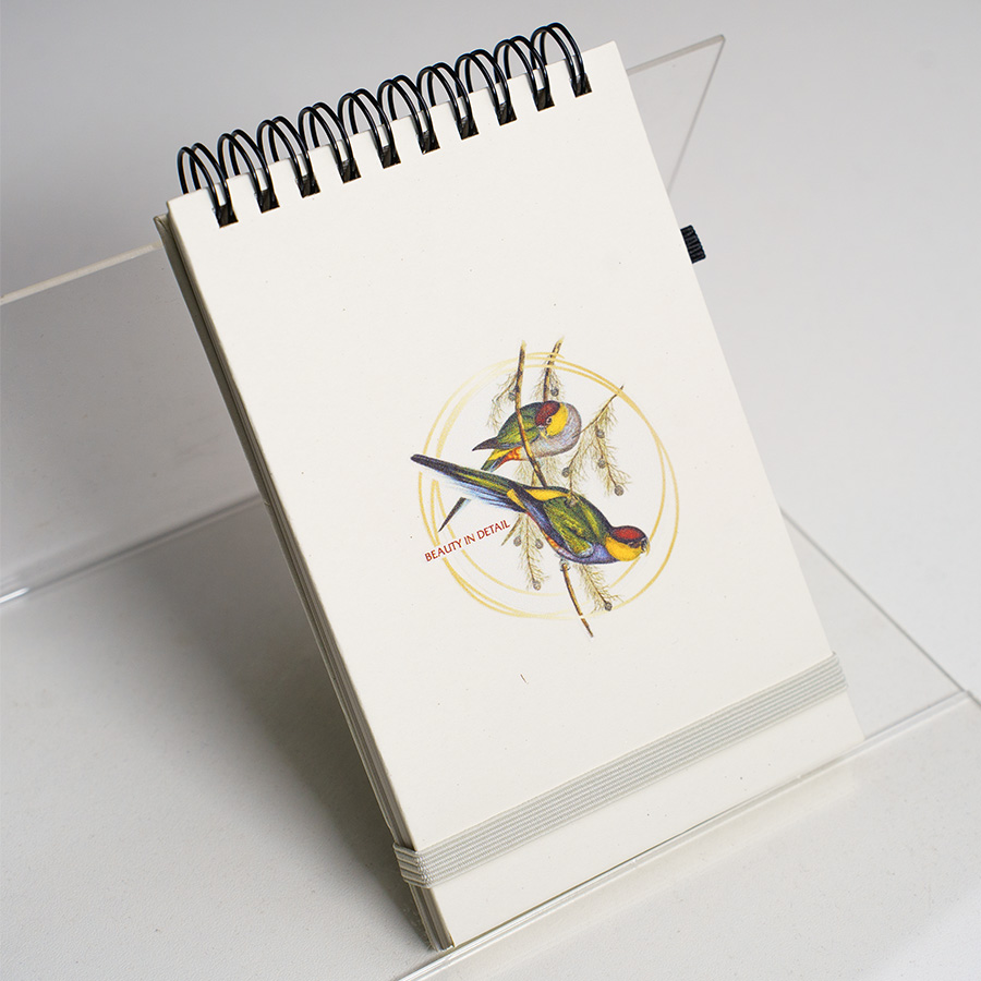 Блокнот на спирали MEMO, размер 95х145 мм, бежевый, блок в клетку, бежевый-5