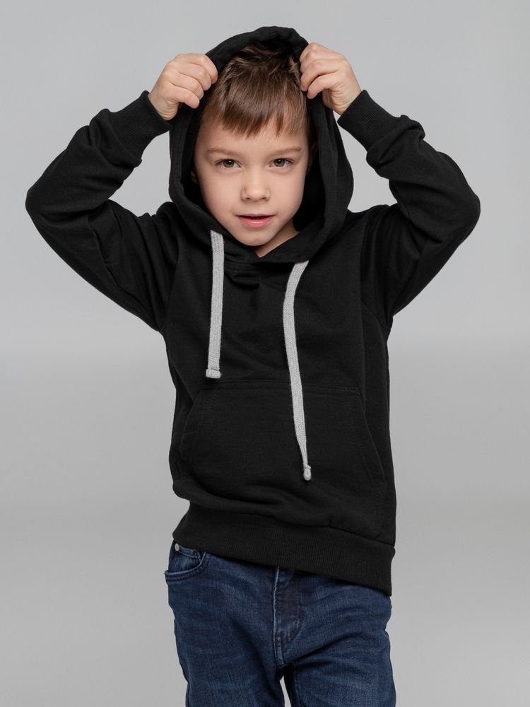 Толстовка с капюшоном детская Kirenga Kids, черная-7