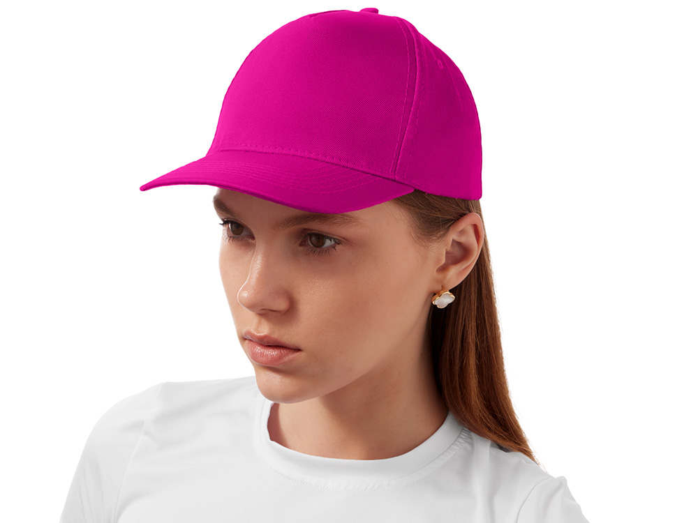 Бейсболка Poly 5-ти панельная 120гр, фуксия-2