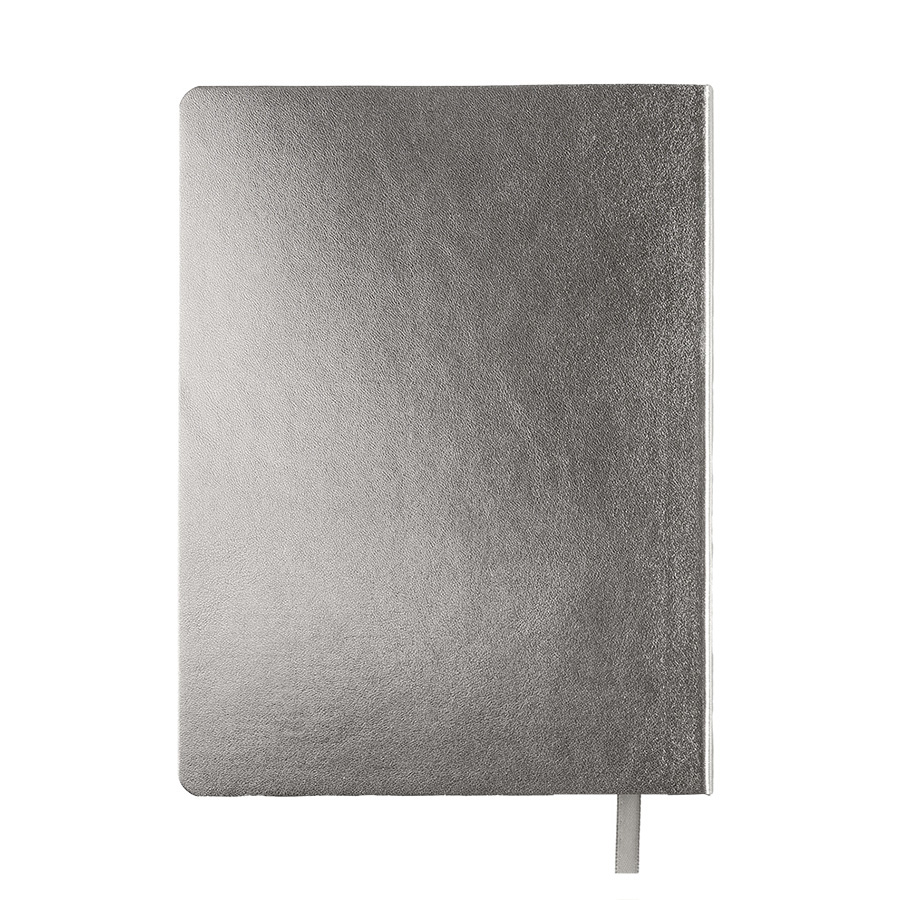 Бизнес-блокнот AURI, формат А5, серебристый, блок в линейку, серебристый-2