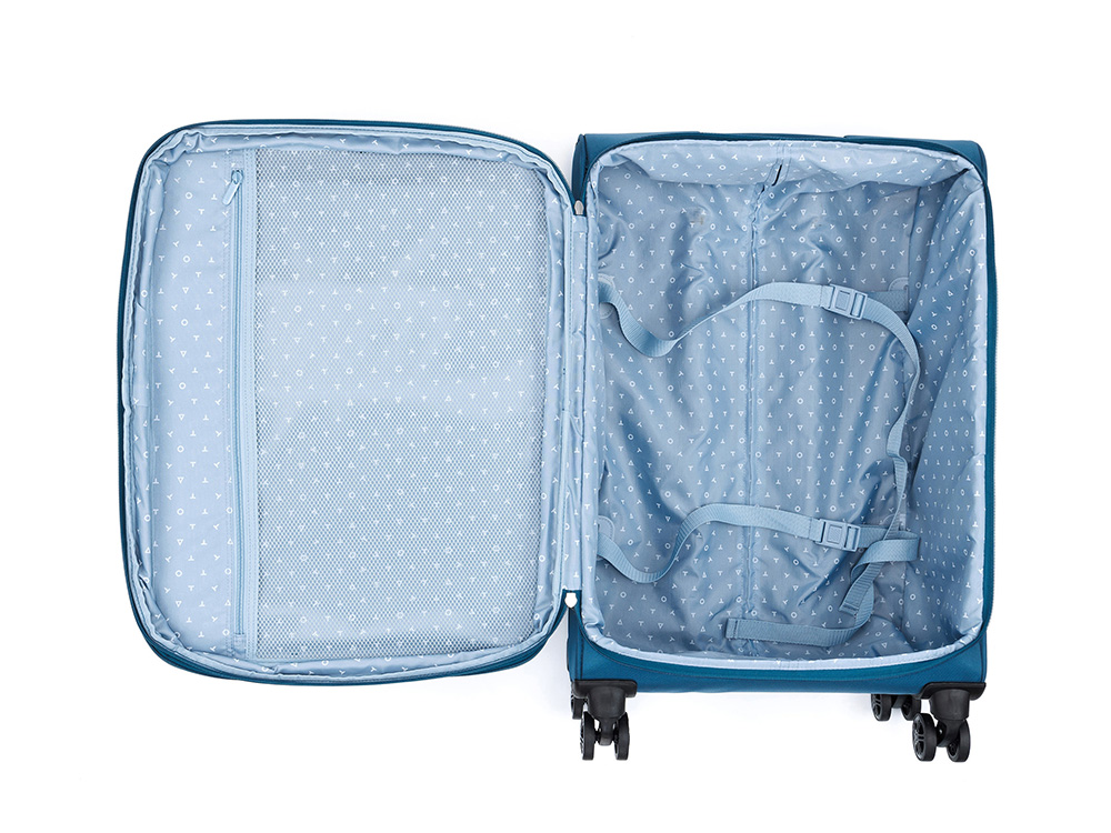 Чемодан TORBER ВИВИ, синий, полиэстер, 44 х 25 х 67 см, 63 л-4