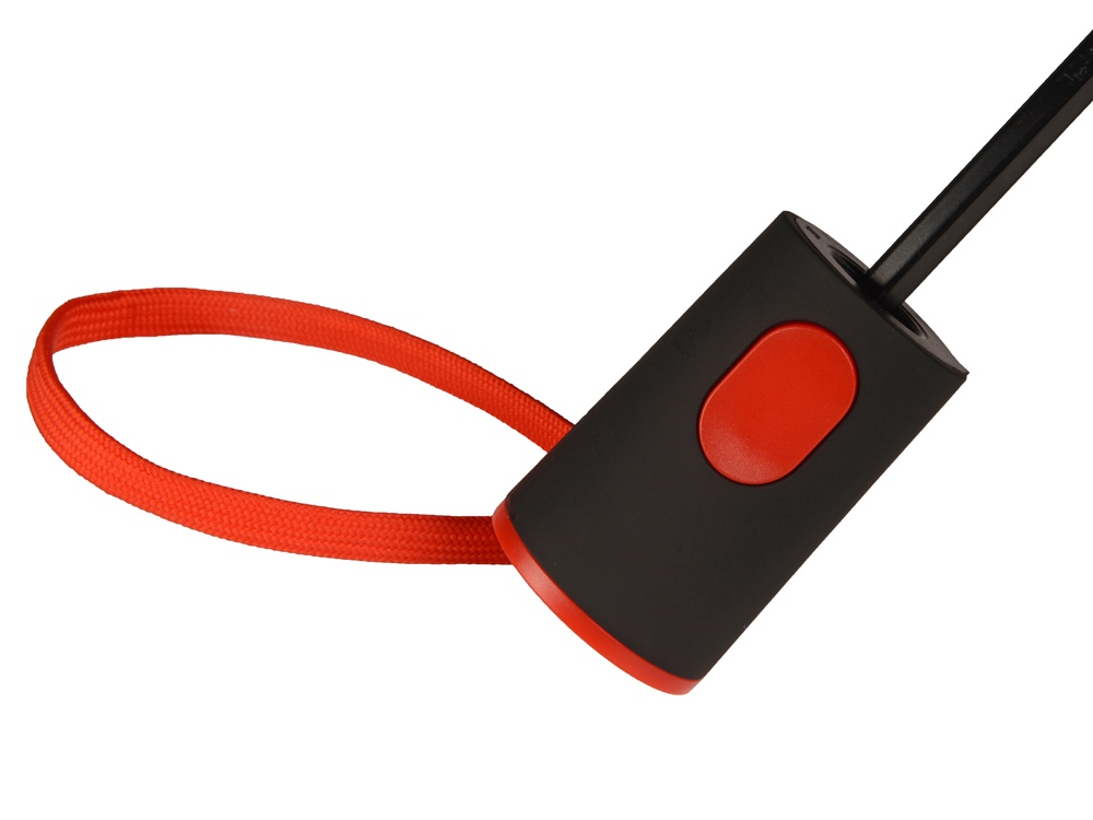 Зонт-полуавтомат складной Motley с цветными спицами, черный/красный-5