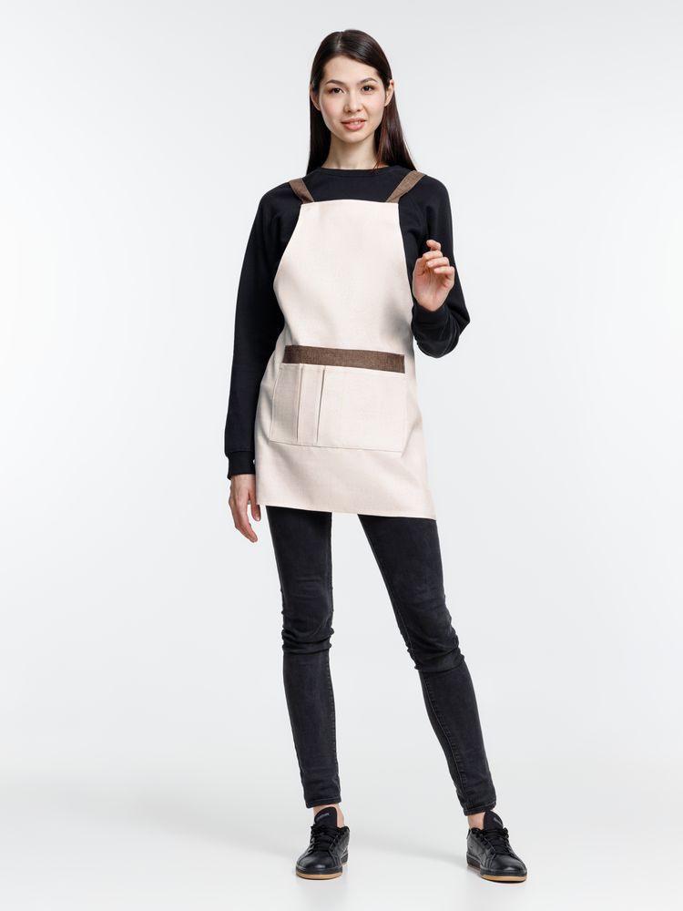 Фартук Settle In, светло-бежевый (молочный)-5