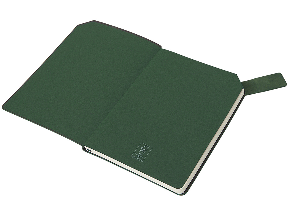 Блокнот А5 в гибкой обложке Chaplin, зеленый-5