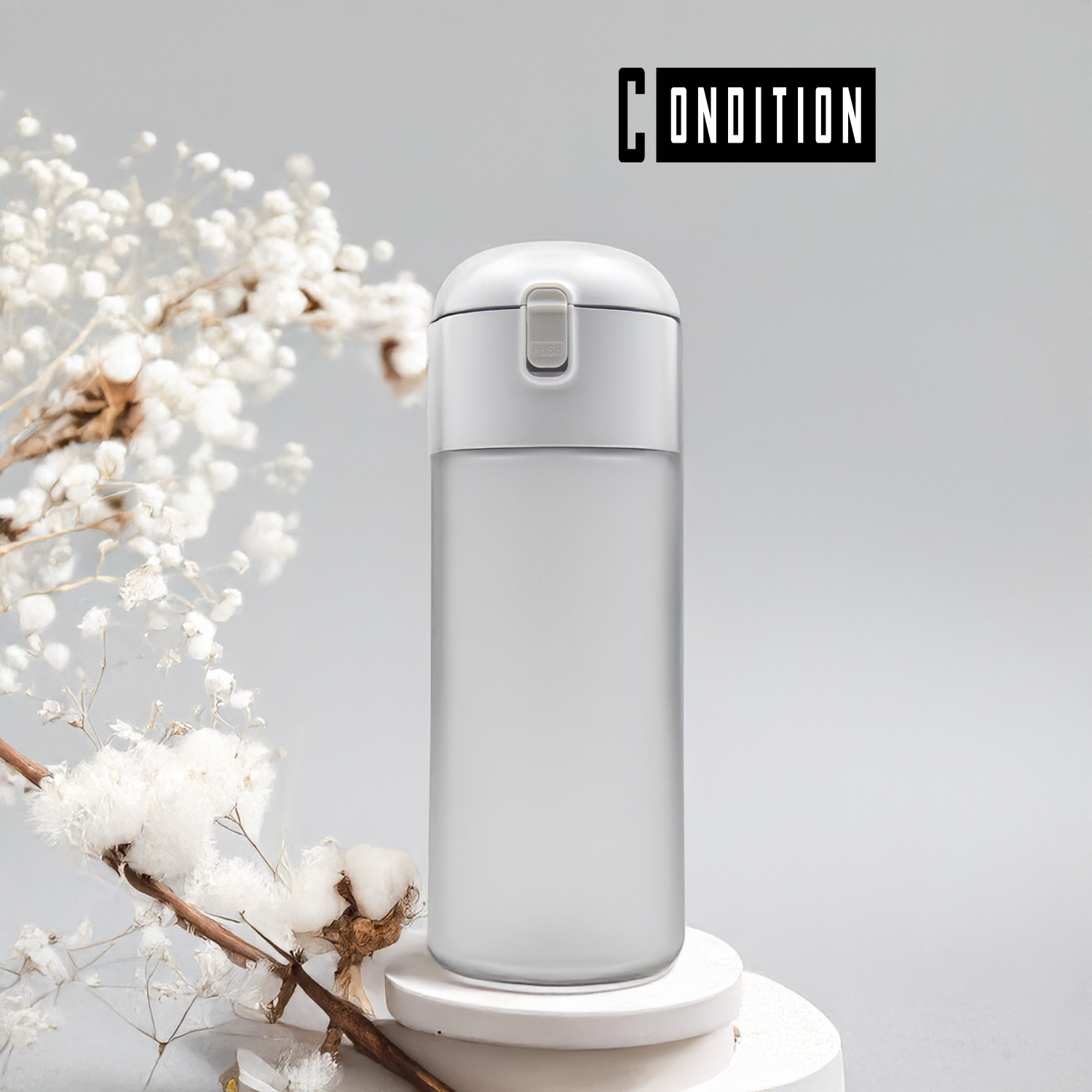 Бутылка для воды AqualityMate (белый)-0