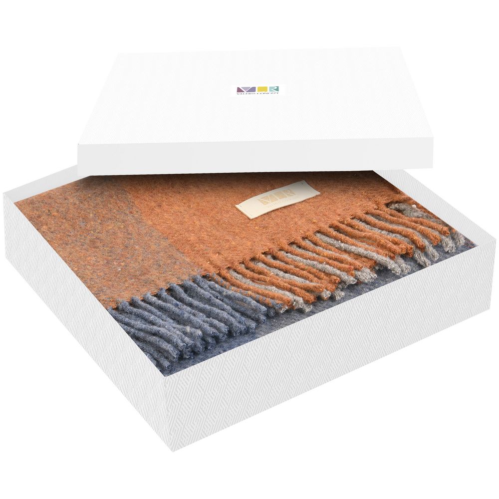 Плед Mumbai, оранжевый с голубым-1