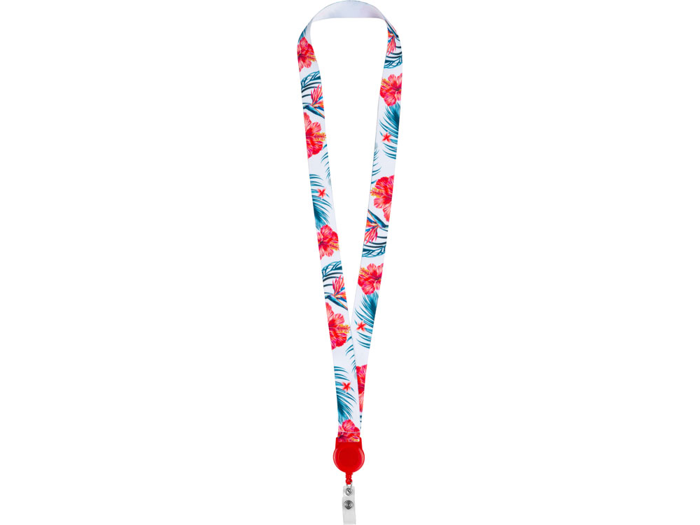 Ланъярд 2 см с ретрактором, красный-1