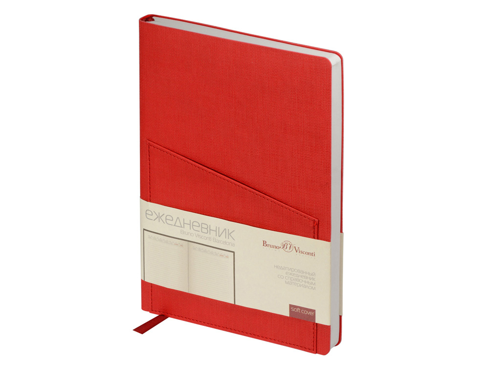 Ежедневник недатированный А5 Barcelona, красный-0