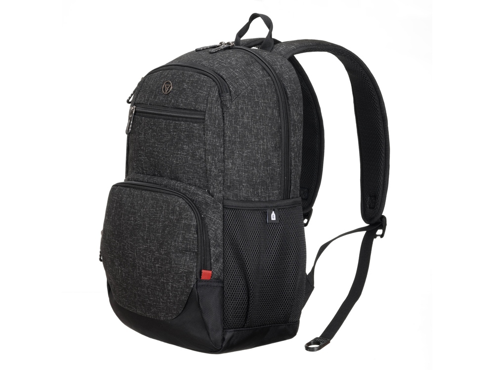 Рюкзак TORBER ПРОРЫВ с отделением для ноутбука 15.6, черн/сер меланж, полиэстер, 44х30,5х14 см, 19 л-1