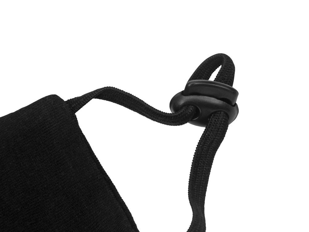 Маска для лица многоразовая с фиксаторами, черная-7