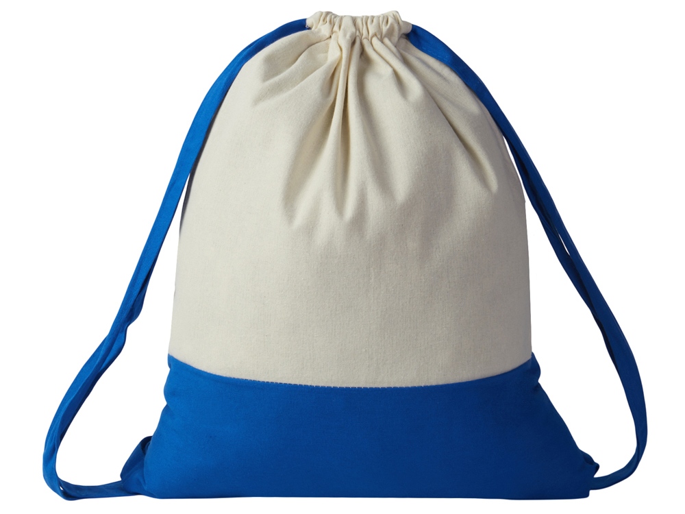 Рюкзак-мешок Cotton из хлопка 170 г, натуральный/синий-2