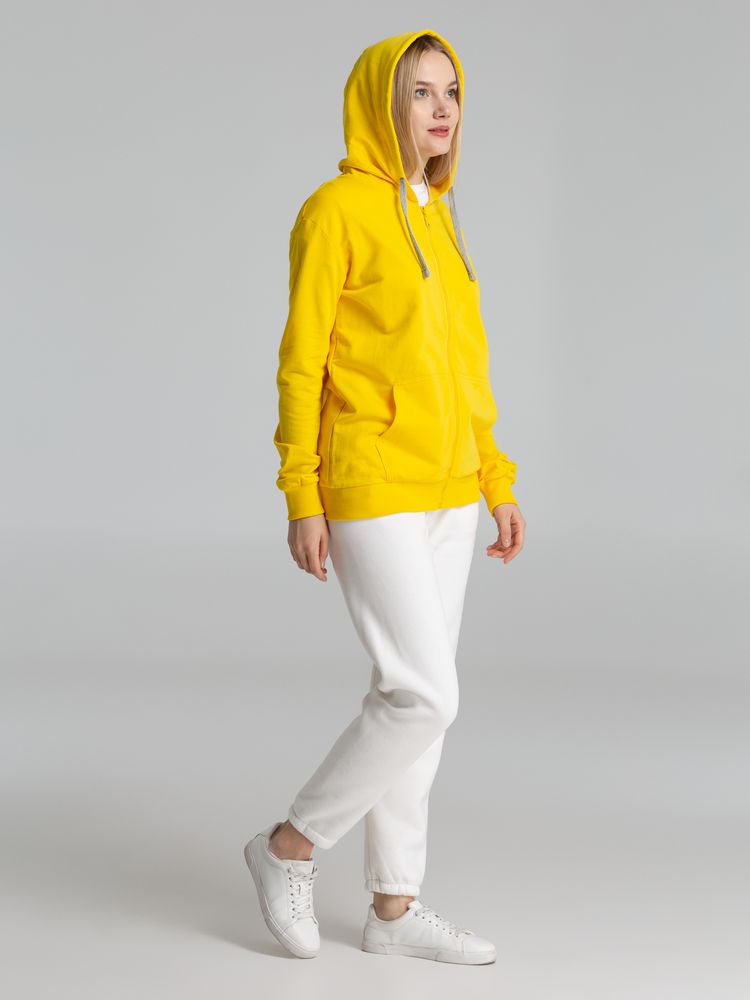 Толстовка на молнии с капюшоном Unit Siverga, желтая-4