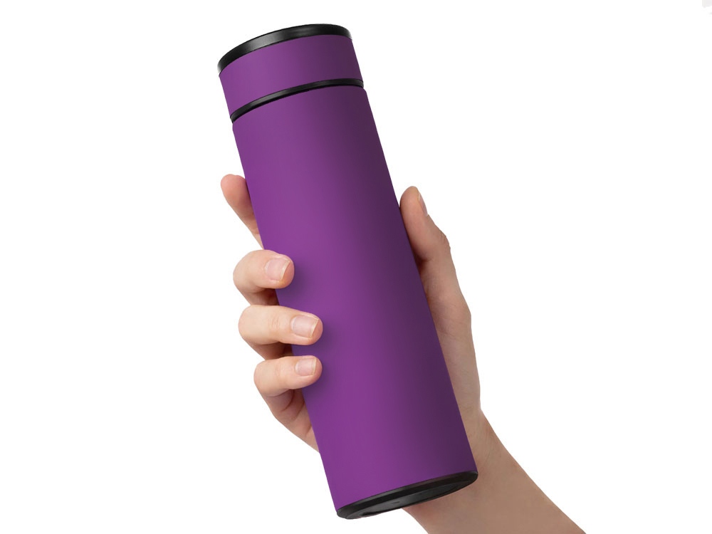 Вакуумный термос Vacuum Flask C1, soft touch, 420мл, фиолетовый-4