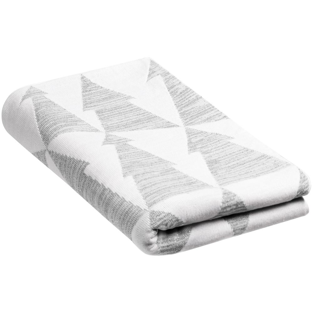 Плед «Танцующий лес», белый с серебристым-3