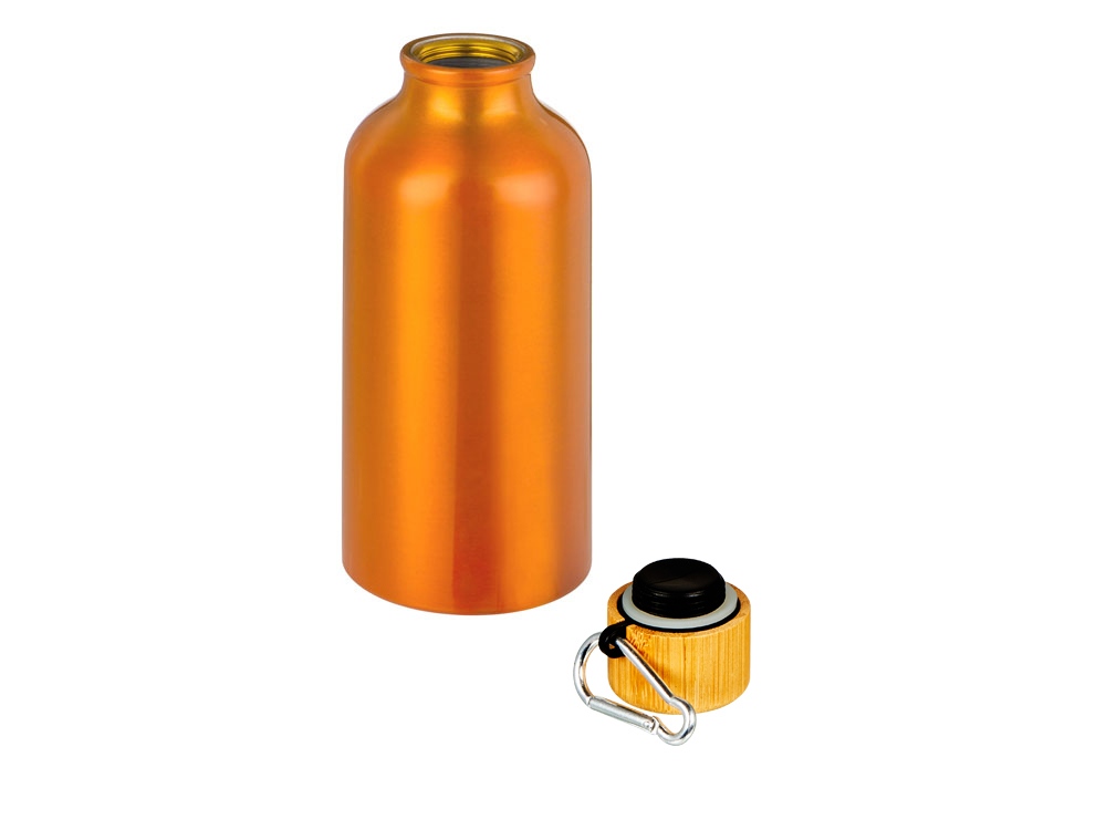 Бутылка Hip S Bamboo с карабином 400мл, оранжевый-1
