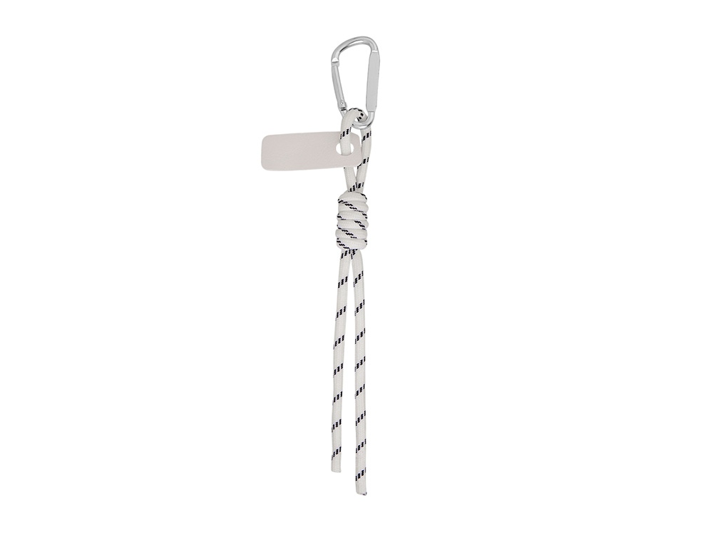 Брелок-веревочка на карабине Trinket, черно-белый-3