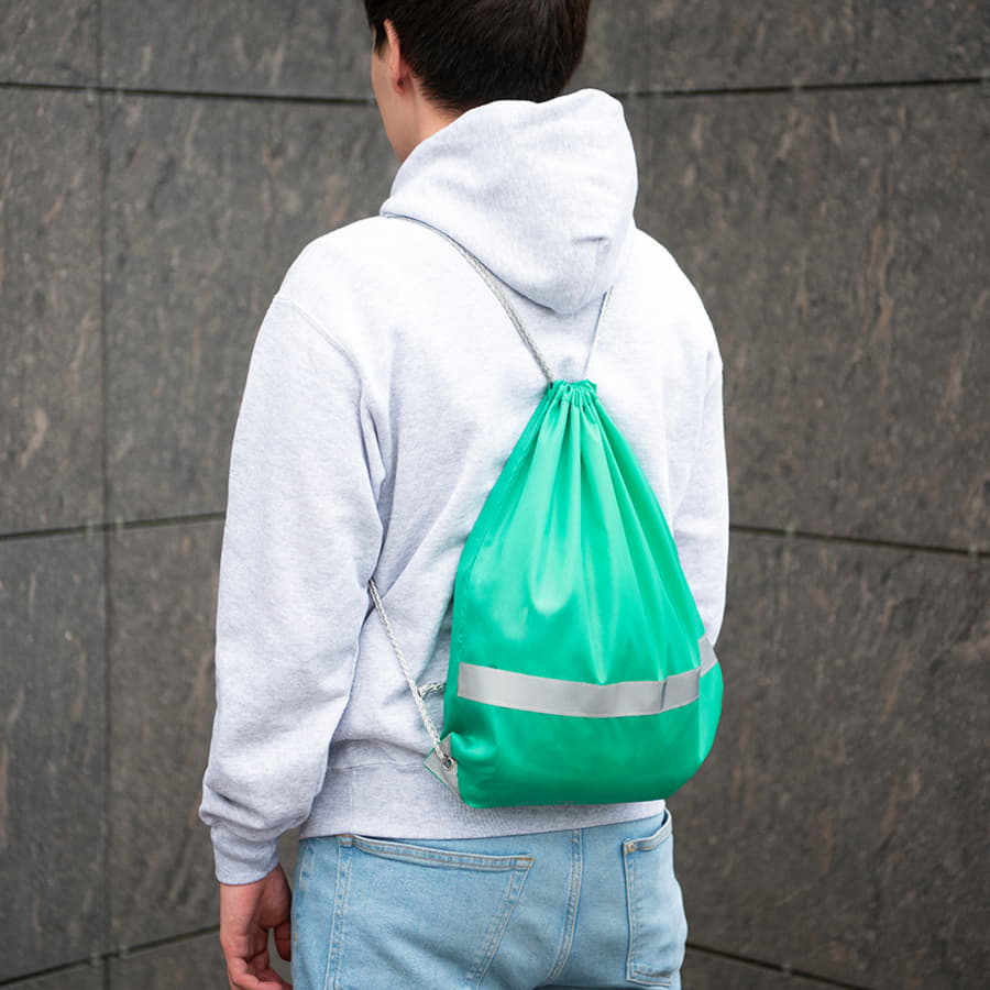 Рюкзак мешок RAY со светоотражающей полосой, темно-синий-6