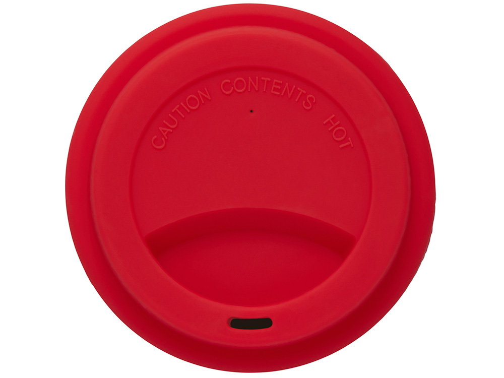 Стакан с силиконовой крышкой Cafe, красный-3