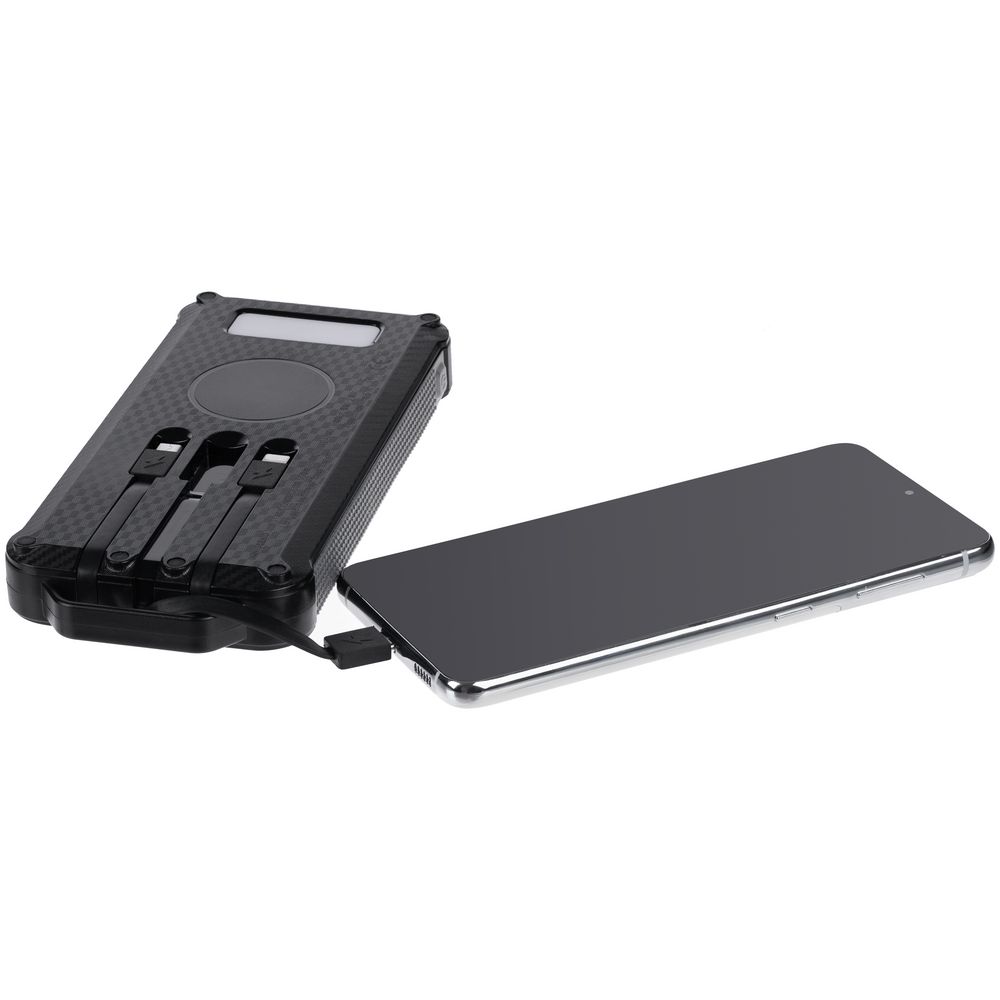 Аккумулятор защищенный Total Control 10000 мАч, черный с серым-2