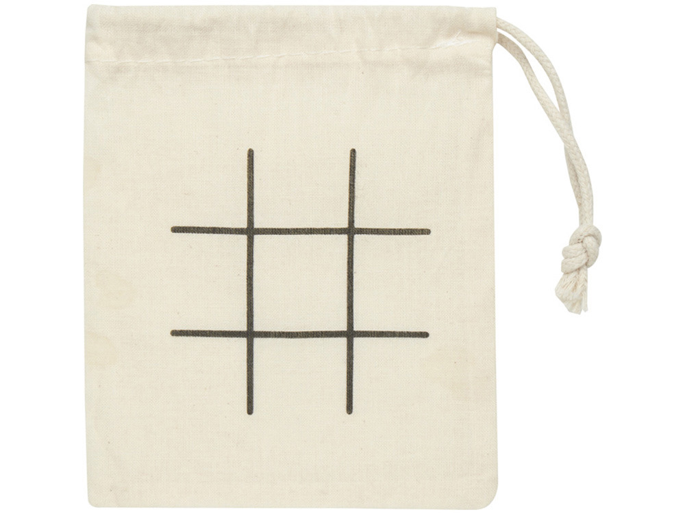 Деревянная игра в крестики-нолики в мешочке Whorl - Натуральный-2