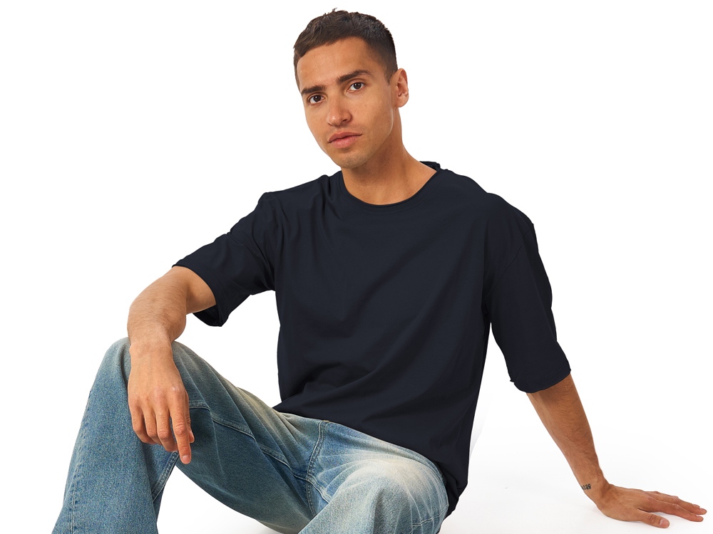 Футболка оверсайз Liyon унисекс, темно-синий-3