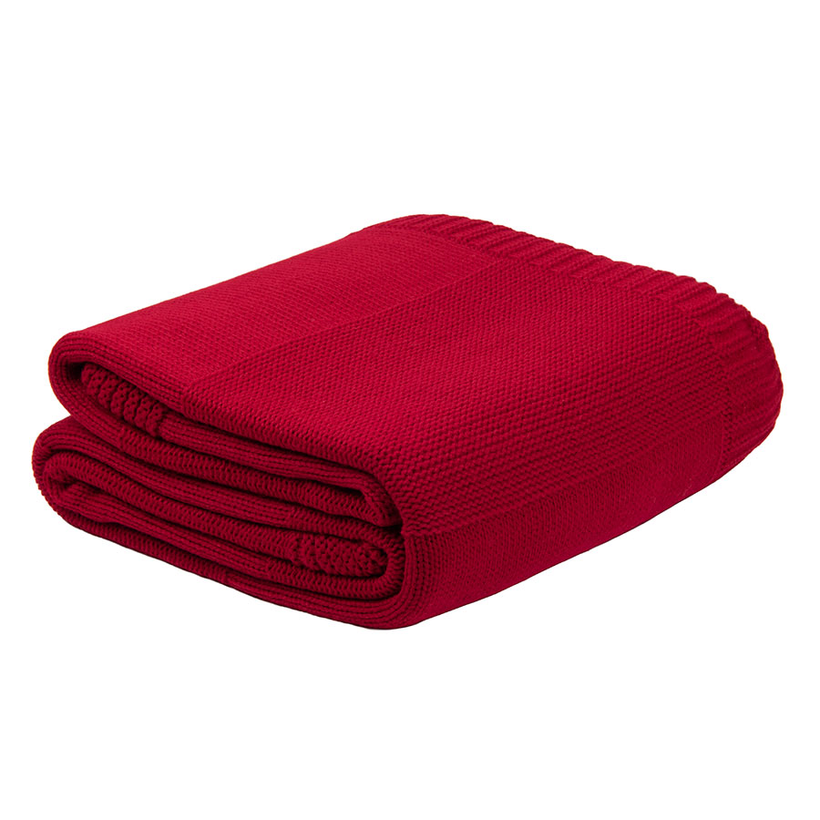 Плед ELSKER MAXI, красный, шерсть 30%, акрил 70%, 180*200 см, красный-0