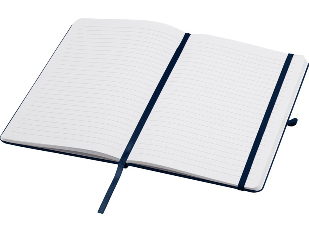 Teak блокнот А5 из переработан. материала в твердой обложке с линован. страницами - Темно - синий-3