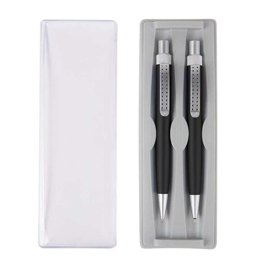 Набор SUMO SET, ручка и карандаш в футляре, черный, серебристый-1