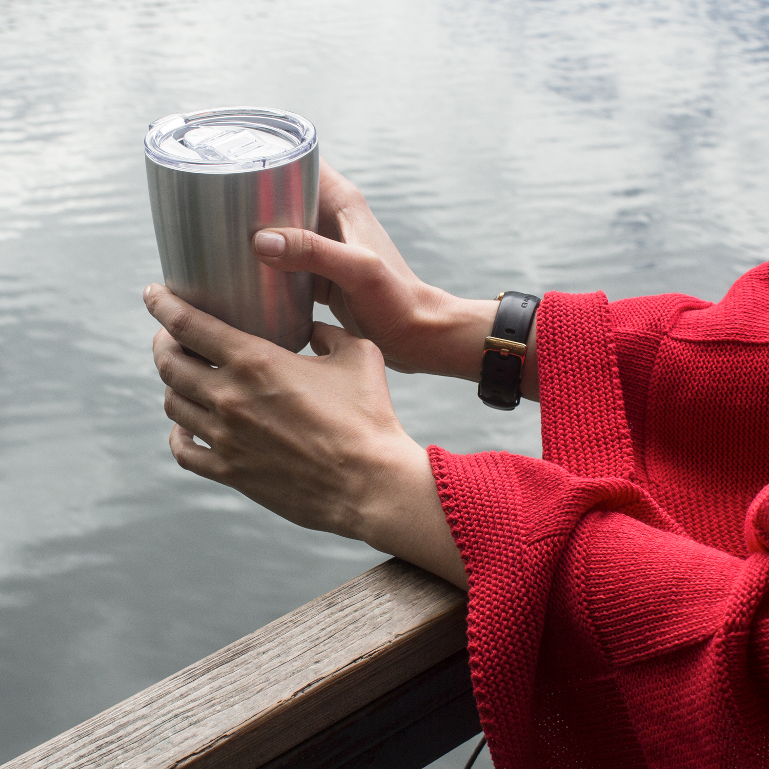 Плед Cella вязаный, красный (без подарочной коробки)-8